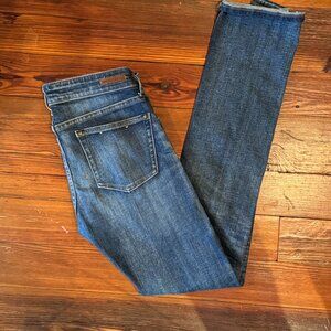 Pilcro Anthropologie Womens Dark Wash‎ Low Rise Parallel Selvedge Denim Jeans 27
